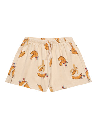Itty Frottee-Shorts Go Bananas aus Bio-Baumwolle - Beige