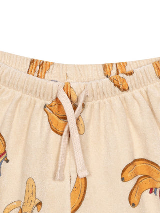 Itty Frottee-Shorts Go Bananas aus Bio-Baumwolle - Beige