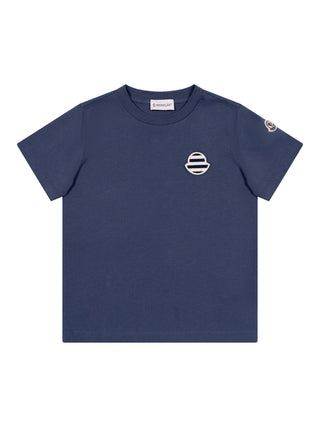 T-Shirt mit Logo-Applikation - Marine