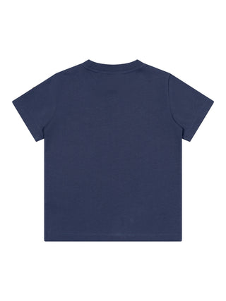 T-Shirt mit Logo-Applikation - Marine
