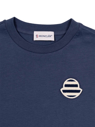 T-Shirt mit Logo-Applikation - Marine
