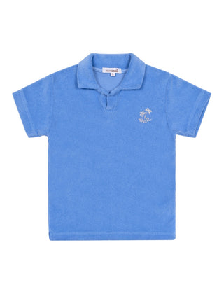 Frottee-Shirt mit Logo - Blau