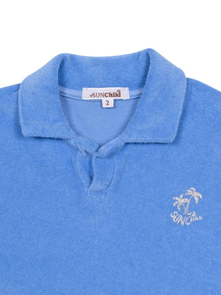 Frottee-Shirt mit Logo - Blau