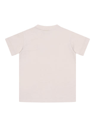 T-Shirt mit gesticktem Logo - Beige