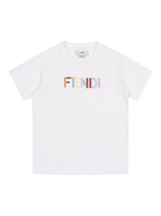 T-Shirt mit gesticktem Logo - Weiß