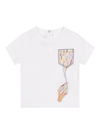 T-Shirt mit Logo-Motiv-Print - Weiß