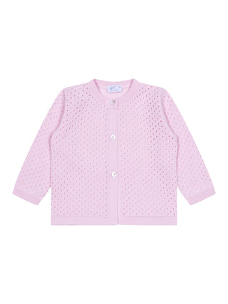 Strickcardigan Lochmuster - Rosa