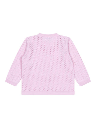 Strickcardigan Lochmuster - Rosa