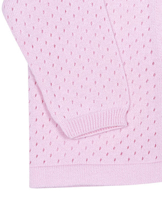 Strickcardigan Lochmuster - Rosa