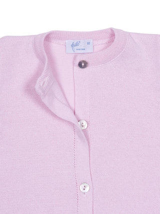 Strickjacke mit Perlmuttknöpfen - Rosa