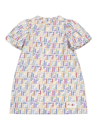 Mehrfarbiges Kleid aus Baumwollpopeline - Multicolor