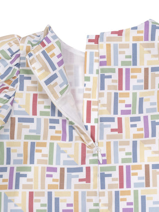 Mehrfarbiges Kleid aus Baumwollpopeline - Multicolor