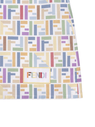 Mehrfarbiges Kleid aus Baumwollpopeline - Multicolor