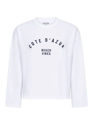 Sweater mit "Cote d'Azur"-Print