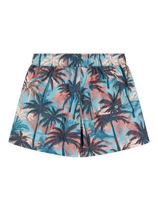 Badeshorts mit Palemnprint - Blau/Orange