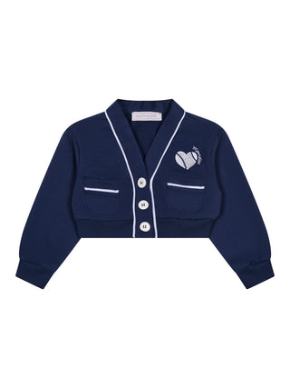 Sweatjacke mit Logo - Marineblau