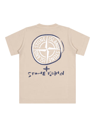 T-Shirt mit Kompass-Logo - Beige