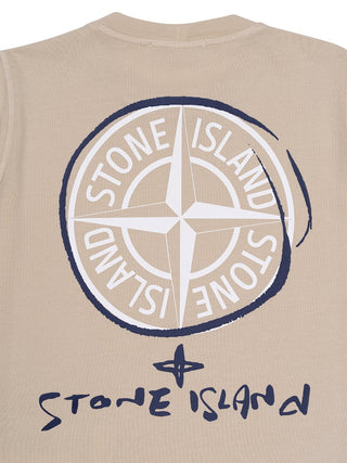 T-Shirt mit Kompass-Logo - Beige