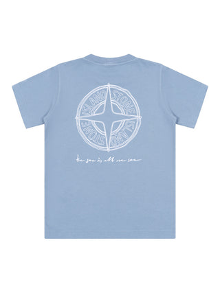 T-Shirt mit Kompass-Logo - Hellblau
