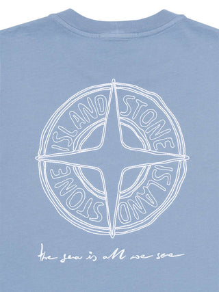 T-Shirt mit Kompass-Logo - Hellblau
