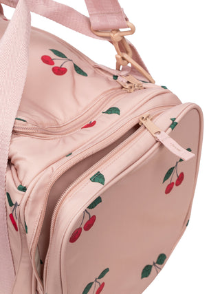 Wochenendtasche mit Kirsch-Motiv - Rosa