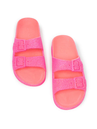Neon Babies Glitzersandalen - Neon Pink