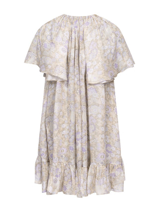 Kurzes plissiertes Kleid aus Seidencharmeuse
