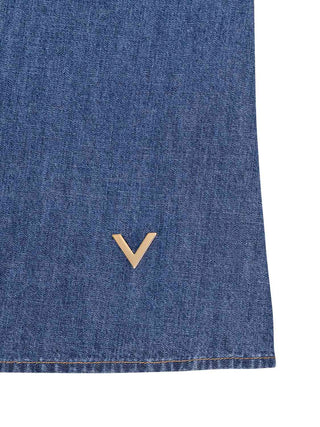 Minikleid aus Jeans mit V-Logo