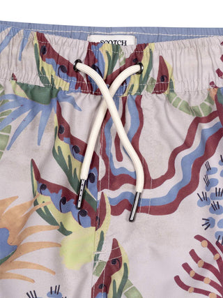 Bedruckte Badeshorts, mittellang - Multicolor