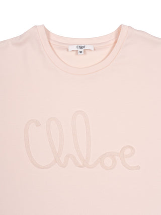 T-Shirt mit Logo-Stickerei - Rosa