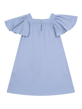 Kleid mit weiten Ärmeln - Hellblau