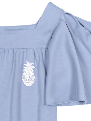 Kleid mit weiten Ärmeln - Hellblau