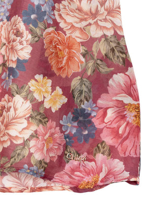 Blumenkleid mit Flügelärmeln - Braun