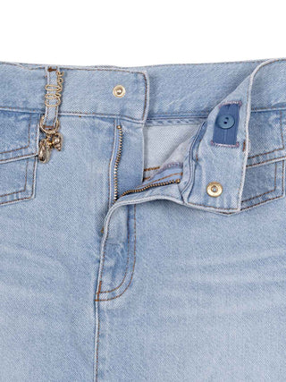 Jeansrock mit Charms - Hellblau