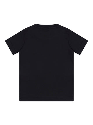 T-Shirt mit Kompass-Logo-Patch - Schwarz