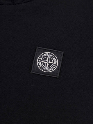 T-Shirt mit Kompass-Logo-Patch - Schwarz