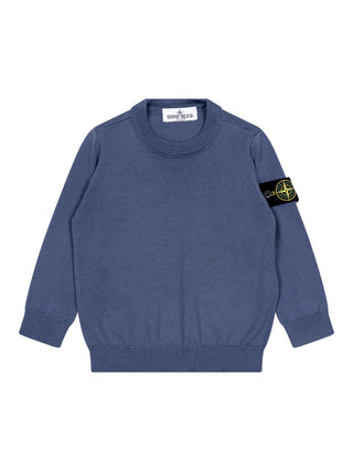 Feinstrickpullover aus Wolle - Blau