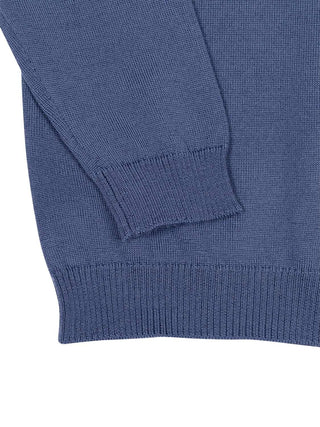Feinstrickpullover aus Wolle - Blau