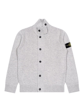 Strickjacke mit Stehkragen - Grau