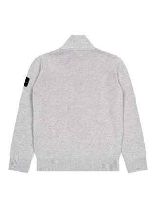 Strickjacke mit Stehkragen - Grau