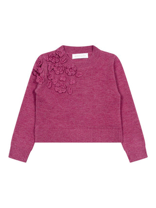 Feinstrickpullover Fiori - Fuchsia