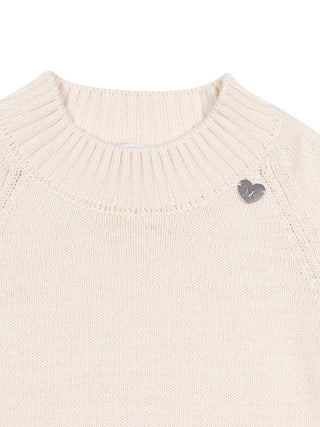 Strickleid mit Tüllrock - Creme