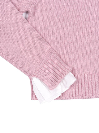 Strickpullover mit Rüschen - Rosa