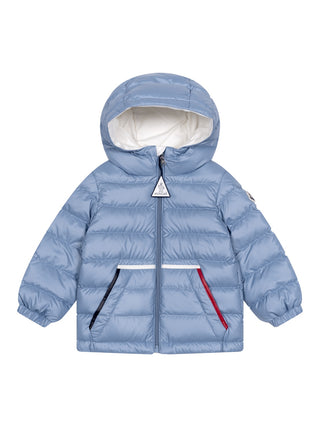 Icarus kurze Daunenjacke mit Kapuze - Hellblau