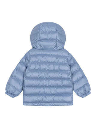 Icarus kurze Daunenjacke mit Kapuze - Hellblau