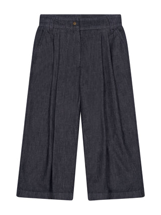 Culotte-Jeans mit weitem Bein - Navy