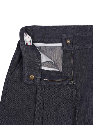 Culotte-Jeans mit weitem Bein - Navy