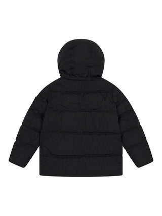 Kurzer Parka mit Kompass-Logo - Schwarz