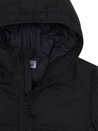 Kurzer Parka mit Kompass-Logo - Schwarz