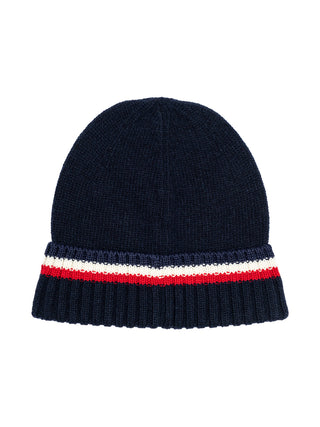Strickmütze aus Wolle und Kaschmir - Navy